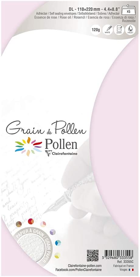 Конверт декоративний Pollen зернистий 110*220 мм/120 г, Rose oil/Олія троянди, 33355C