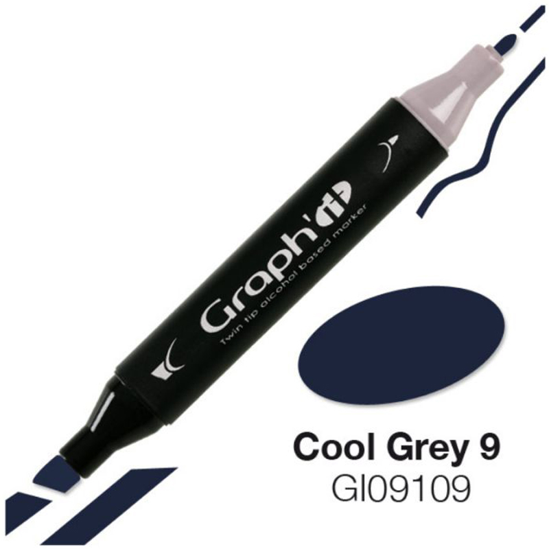Маркер двухсторонний, Холодный серый 9 (9109), GI09109 Graph`it