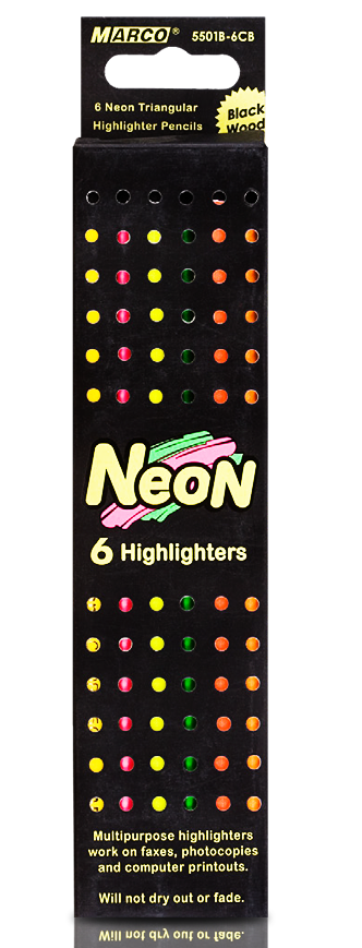 Олівці 6 кол. Neon неон (24/480) 5500B-6CB, Marco