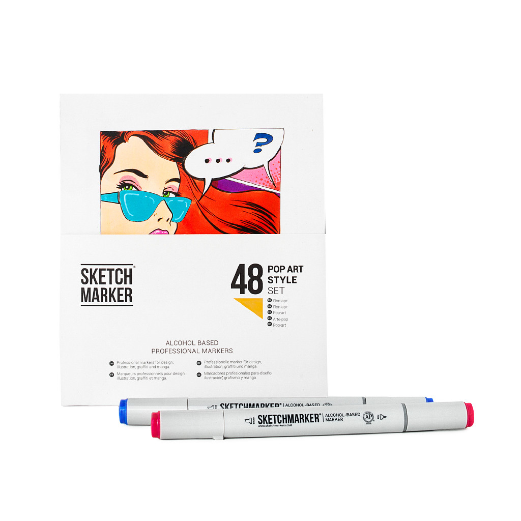 Набор маркеров SketchMarker Pop Art Style - Поп Арт 48 шт. (в пластик. кейсе), SM-48POPART 3