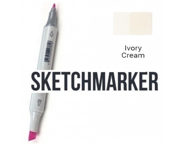 Маркер SKETCHMARKER, 2 пера: долото и тонкое, Ivory - Слоновая кость, SM-BR34