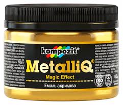 Фарба акрилова емаль Metalliq Kompozit золото 0,1 кг