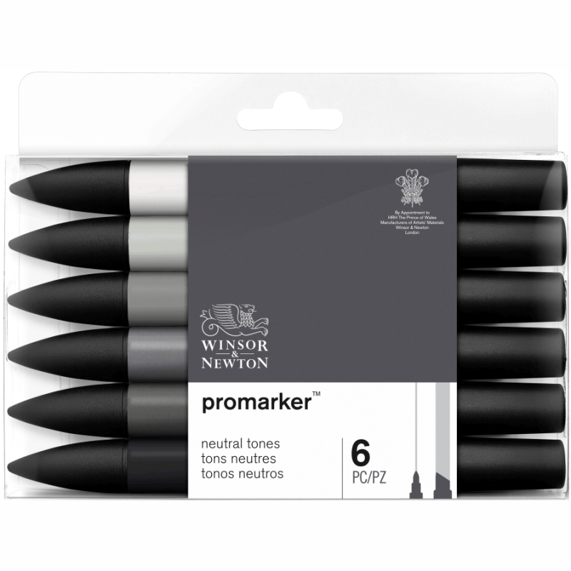 Набір маркерів двосторонніх ProMarker "Нейтральні тони" 6шт, 0290024 W&N