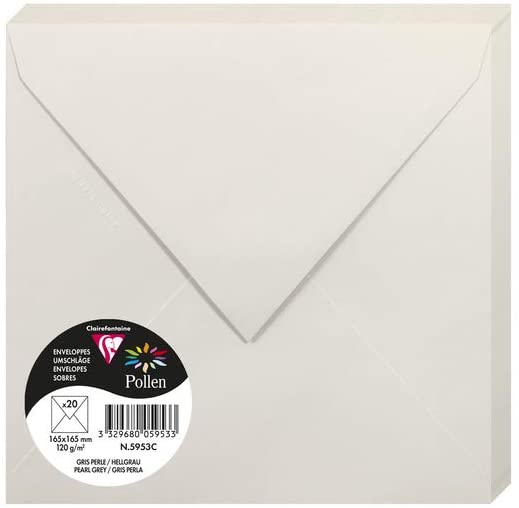 Конверт декоративний Pollen 165*165 мм (120 г), Pearl grey/Перлинно-сірий, 5953C