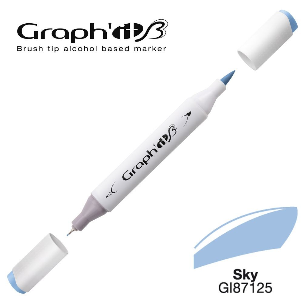 Маркер двосторонній Brushmarker, Небесно-блакитний (7125), GI87125 Graph`it
