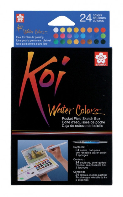 Набір акварельних фарб 24 кол. Koi Watercolors Sketchbox, Sakura