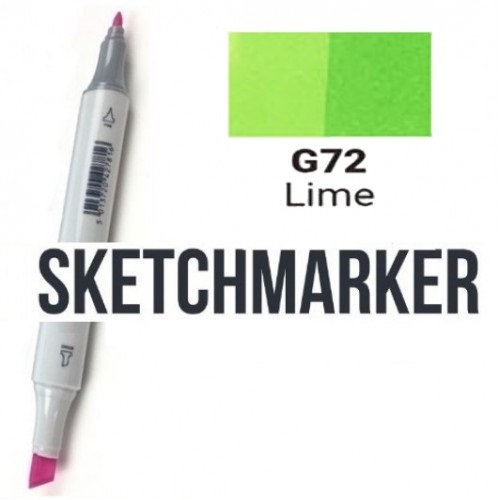 Маркер SKETCHMARKER, 2 пера: долото и тонкое, Lime - Зеленый лайм, SM-G72 3
