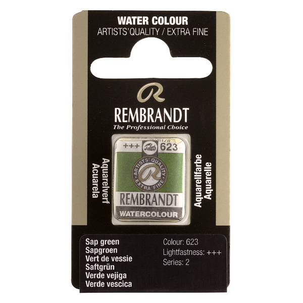 Краска акварельная Rembrandt 623 Сочный зеленый, кювета, Royal Talens