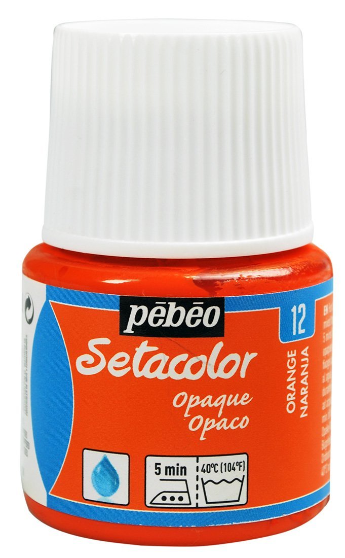 Фарба для світлих тканин Setacolor 45 мл непрозора, помаранчева, 295-012 Pebeo