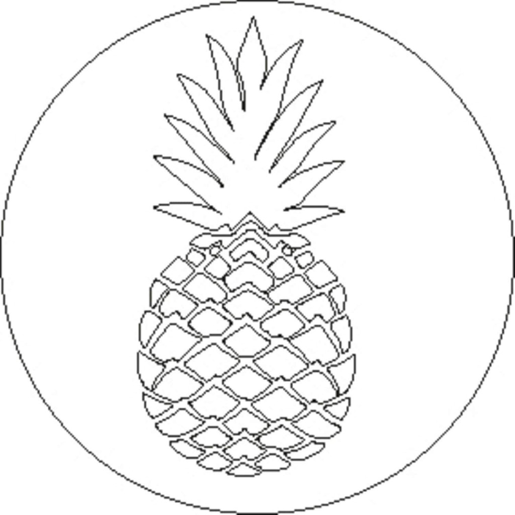 Кругла латунна печатка d24 мм "Ананас" з дерев’яною ручкою, 40904T