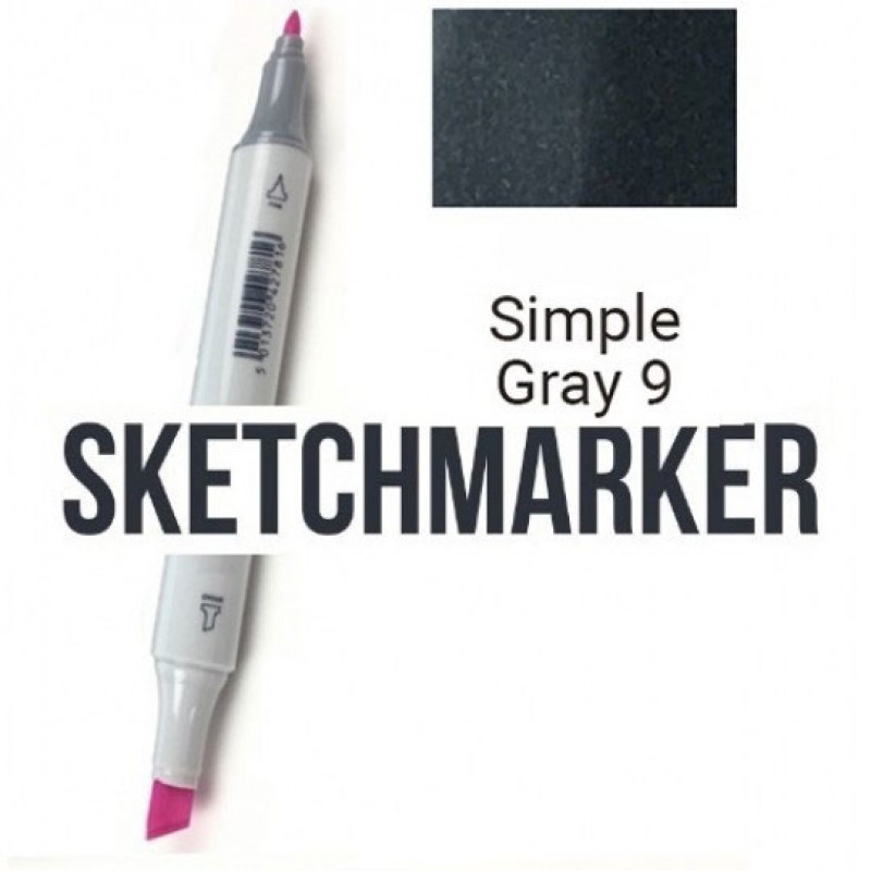 Маркер SKETCHMARKER, 2 пера: долото и тонкое, Simple Gray 9 - Простой серый 9, SM-SG9 3