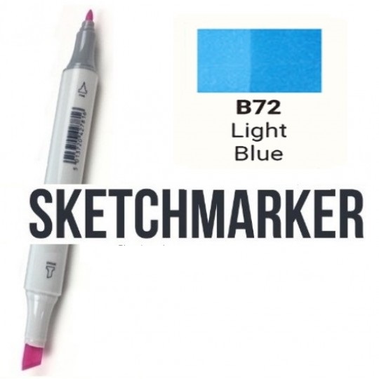 Маркер SKETCHMARKER, 2 пера: долото и тонкое, Glaucous - Серовато-голубой, SM-B82 3