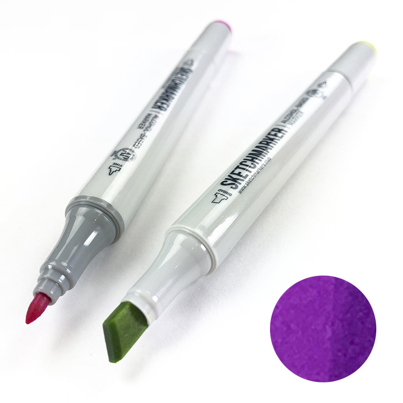 Маркер SKETCHMARKER, 2 пера: долото и тонкое, Perfect Plum - Идеальная слива, SM-V71 3