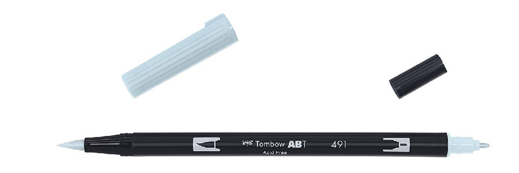 Маркер-блендер двосторонній ABT BrushPen ABT-491, блакитний крижаний ТМ "Tombow"