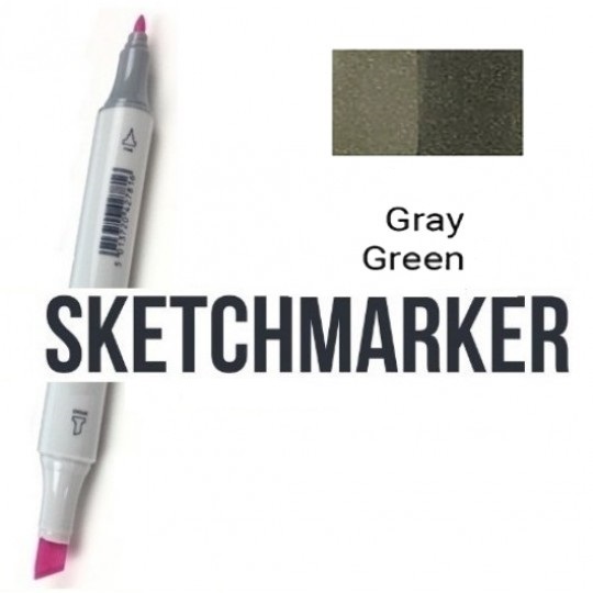 Маркер SKETCHMARKER, 2 пера: долото и тонкое, Gray Green 4 - Серо-зелёный 4, SM-GG4 3
