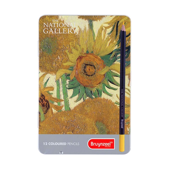 Набор цветных карандашей Sunflowers, Ван Гог, 12 шт, мет. коробка, 5801M12 Bruynzeel