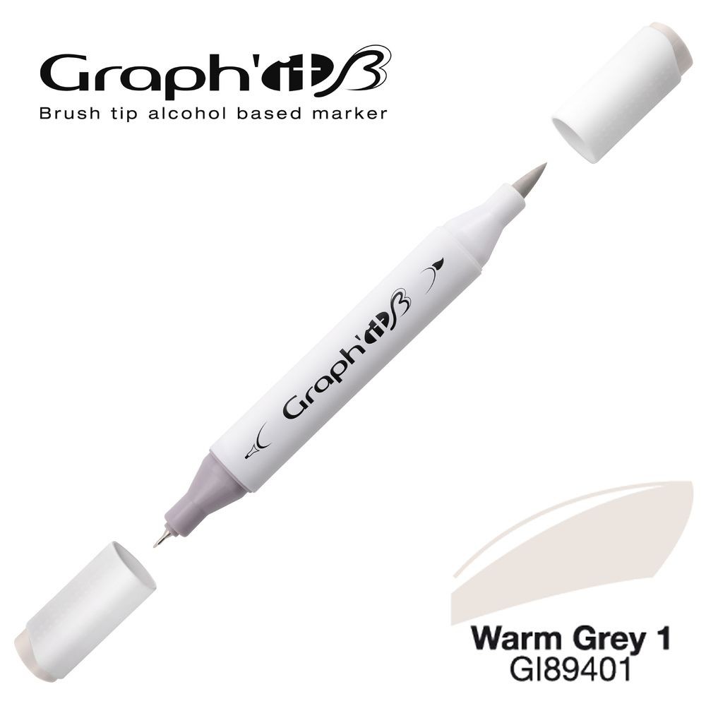Маркер двосторонній Brushmarker, Теплий сірий 1 (9401), GI89401 Graph`it