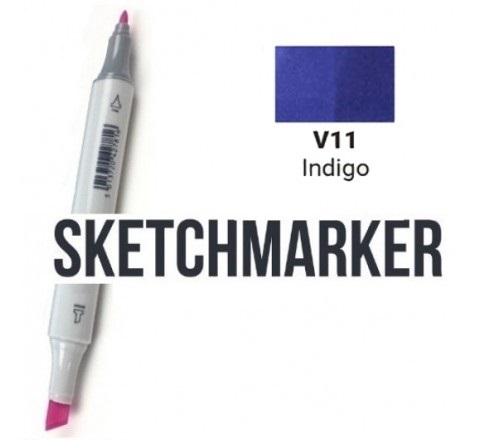 Маркер SKETCHMARKER, 2 пера: долото и тонкое, Indigo - Индиго, SM-V11 3