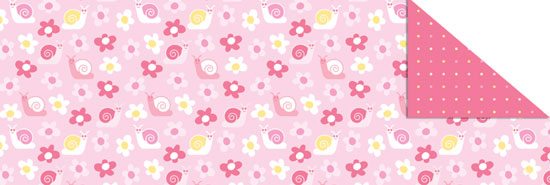 Калька "Beby" 115г 20*30см(21*30см) Рожева мотив Квіточки та Равлики UR-53364604R