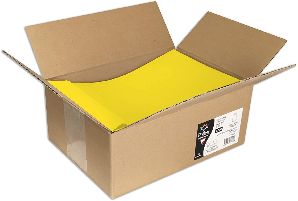 Конверт декоративний Pollen C4 (229*324 мм)/120 г, Bright yellow/Яскраво-жовтий, 7057C 