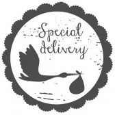 Штамп дерев`яний d=3,5 см "Special delivery", WE6003 ТМ "Woodies"