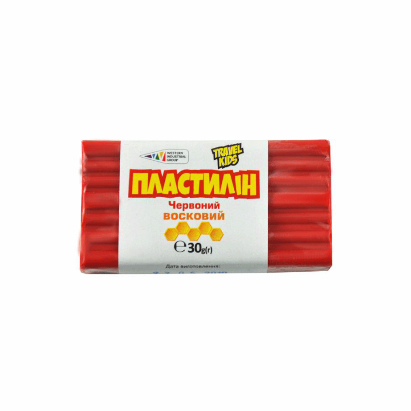 Пластилін восковий червоний, 30 гр 333103 Гамма-Н