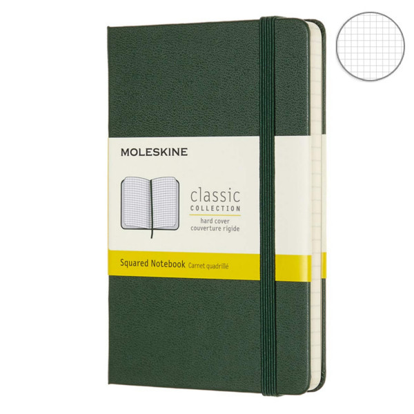 Записник Миртовий Зелений кишеньк. клітинка, Moleskine Classic, MM712K15