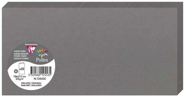 Заготівка для листівок складена Pollen 106*213 мм/210 г, Steel grey/Сталевий сірий, 12553C