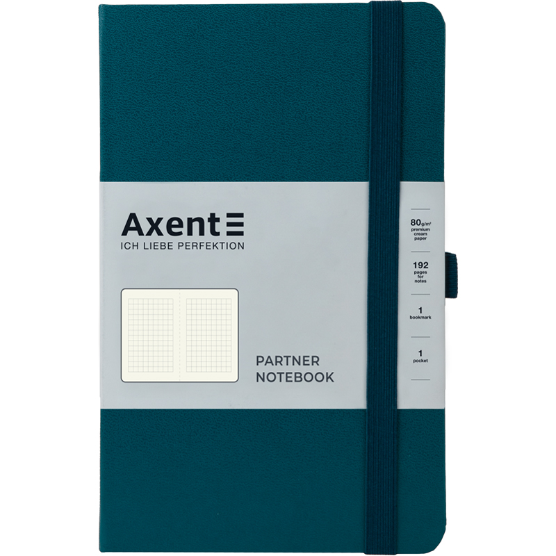 Книга записна Partner 96 арк. 125*195, кліт., малахіт, 8201-31-A