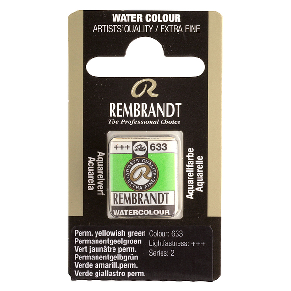 Краска акварельная Rembrandt 633 Желто-зеленый стойкий, кювета, Royal Talens