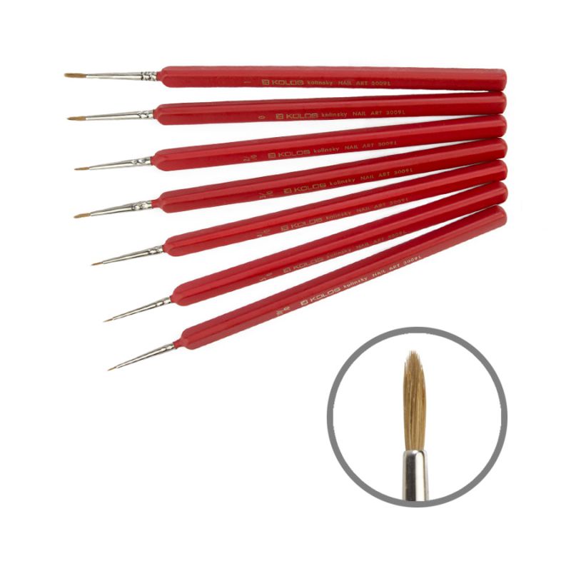 Кисть Колонок круглая Nail art 3009L (серебро) №2/0 Kolos 2