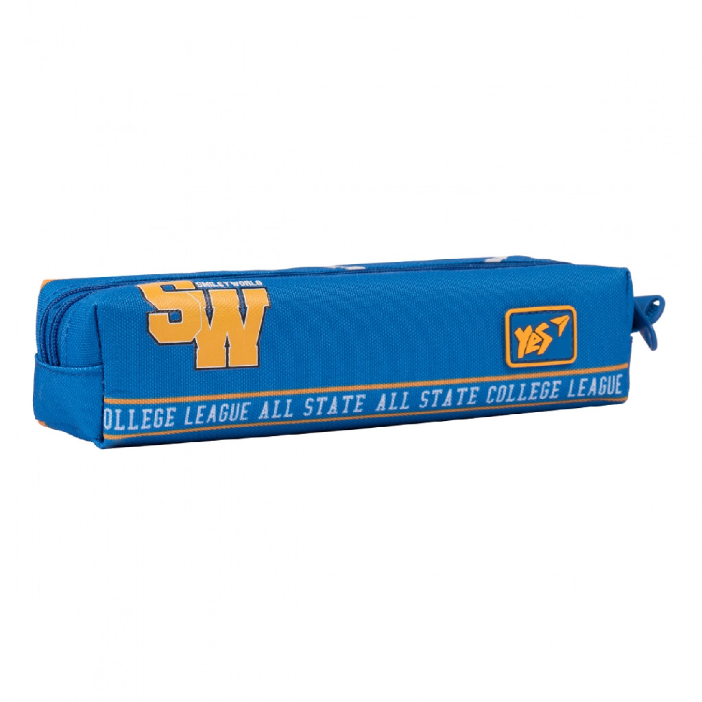 Пенал м`який YES TP-04 "Smiley World.College", синій, 533025