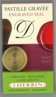 Кругла латунна печатка d24 мм англ. літера "D", 40304T