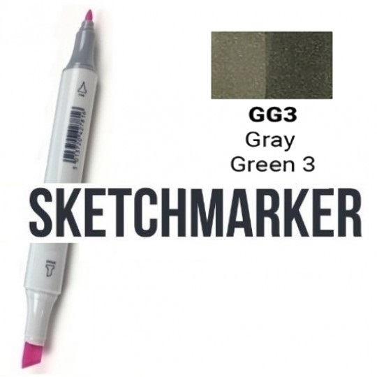 Маркер SKETCHMARKER, 2 пера: долото и тонкое, Gray Green 3 - Серо-зелёный 3, SM-GG3 3