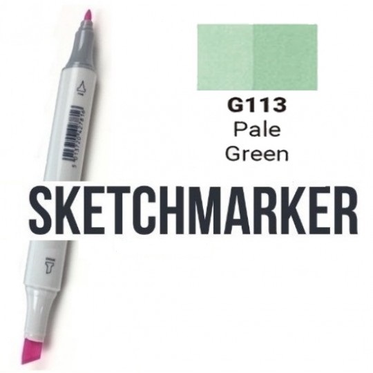 Маркер SKETCHMARKER, 2 пера: долото и тонкое, Pale Green - Бледно-зеленый, SM-G113 3