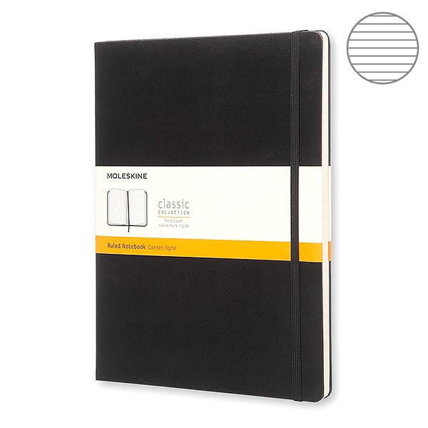 Записник Чорний великий лінійка, Moleskine Classic, QP090F