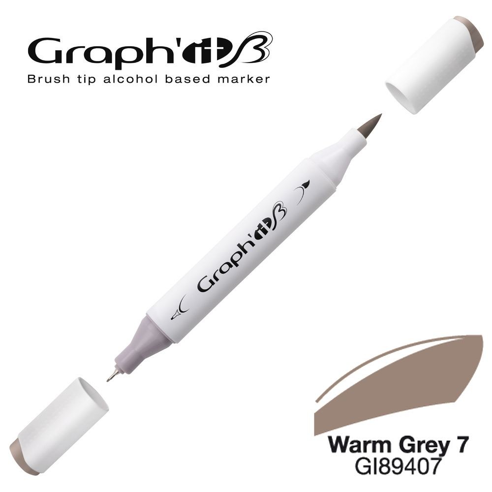 Маркер двосторонній Brushmarker, Теплий сірий 7 (9407), GI89407 Graph`it