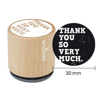 Штамп деревянный d=3,5 см "Thank you so very much", WE1001 ТМ "Woodies"