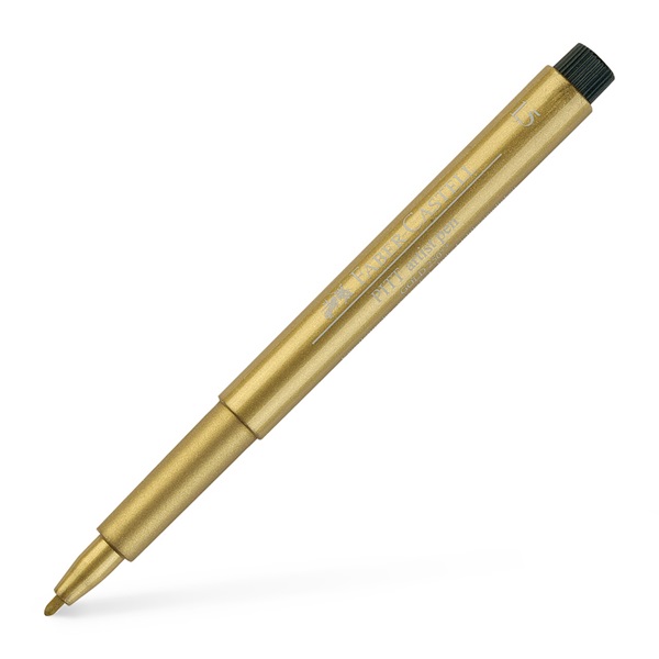 Ручка капілярна PITT Brush Artist Pen Metallik М золото, 167350 Faber-Castell