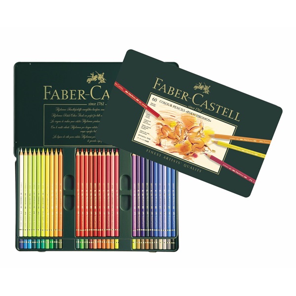 Набір кольорових олівців Polychromos 60 кол. в метал. коробці, 110060 Faber-Castell