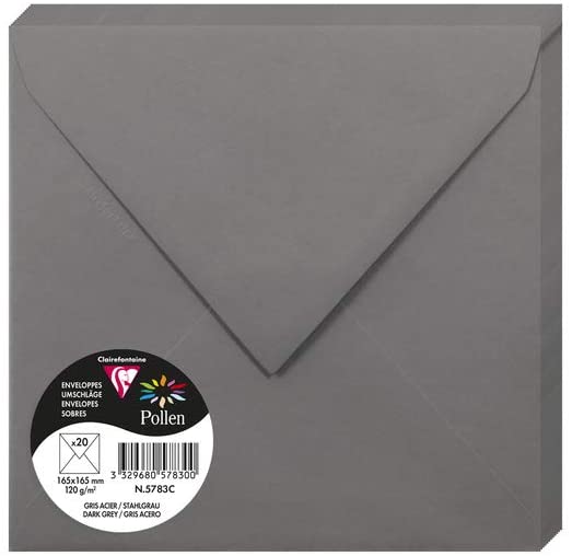 Конверт декоративный Pollen 165*165 мм (120 г), Dark grey/Темно-серый, 5783C