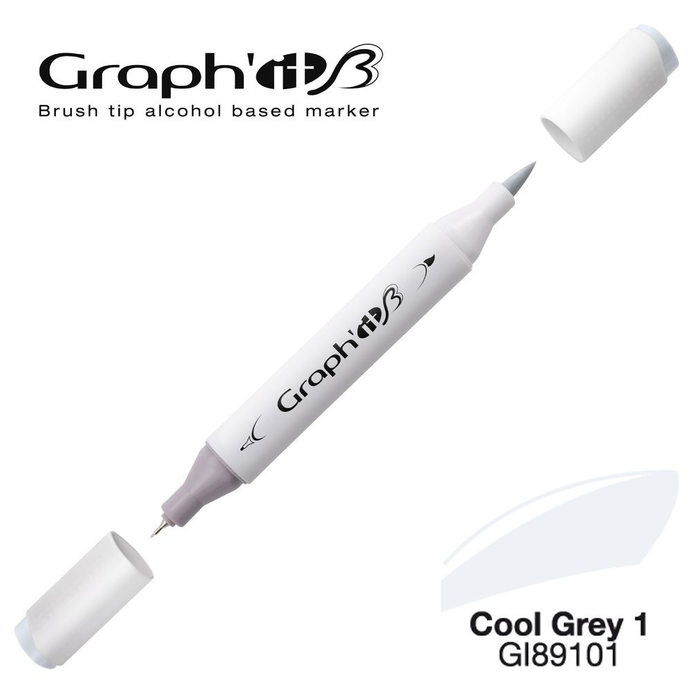 Маркер двосторонній Brushmarker, Холодний сірий 1 (9101), GI89101 Graph`it