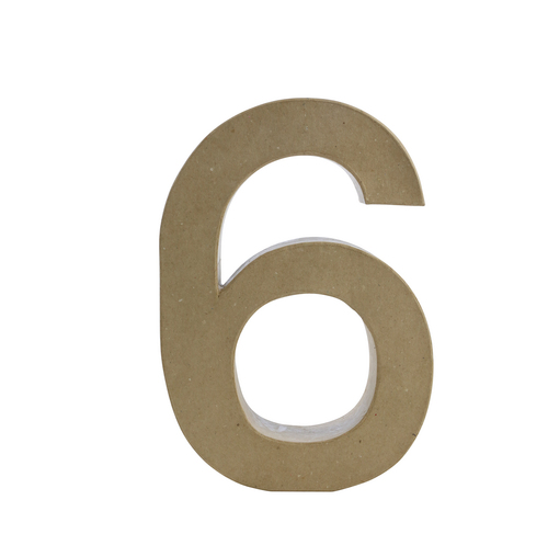 Заготовка из папье-маше Цифра "6" 5*21*30 см, AC426O ТМ "Clairefontaine"