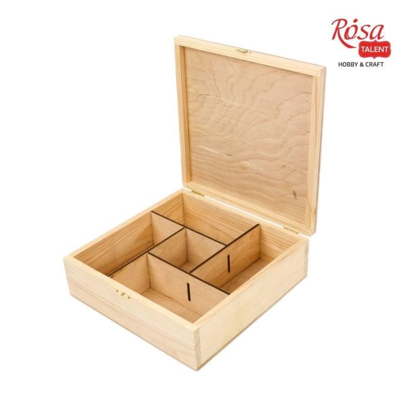 Скринька з подвійною кришкою, 2 секції, фанера, 24*15*8 см, Rosa Talent