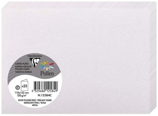 Заготівка для листівок складена Pollen 110*155 мм/210 г, Irid.parlour pink/Райдужний рожевий, 12584C
