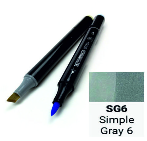 Маркер двухсторонний SKETCHMARKER Brush Простой серый 6, SMB-SG6 3