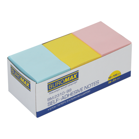 Блок для нотаток 38*51 мм 100 арк, асорті BM.2310-99