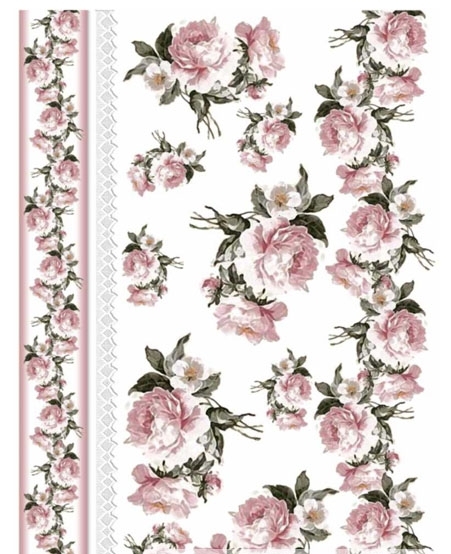 Карта декупажна A4 Троянди, квіти, візерунки, фон, 40 г/м², S 024