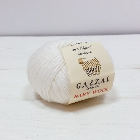 Пряжа Beybil Wool №801 экрю шерсть 40% кашемир 20% акрил 40% 50 гр, 175 м