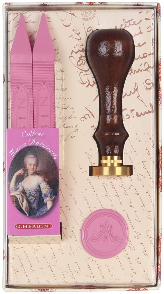 Подарочный набор воска с печатью "Мария-Антуанетта" и 2 розов. воск. пал., 46002T